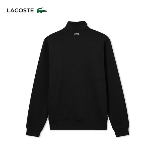 LACOSTE crocodile français hommes et femmes même style 25 automne et hiver nouvelle mode sweat-shirt à demi-zip | SH2735 031/noir M