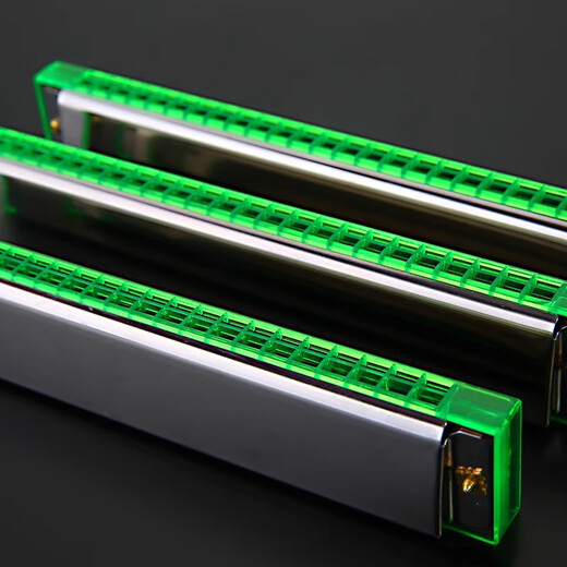 Harmonica, wind instrument, entry-level gift for beginners, student self-taught professional playing children's gift, 24 holes, green mouth 24 holes double row