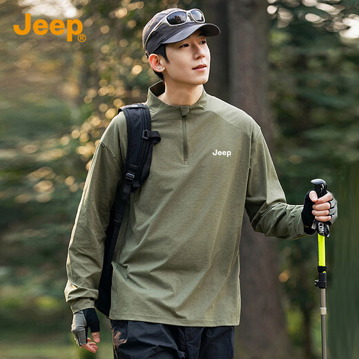 Jeep (JEEP) outdoor breathable long-sleeved T-shirt men's 2025 autumn and winter new sports running and cycling clothing casual T-shirt tops