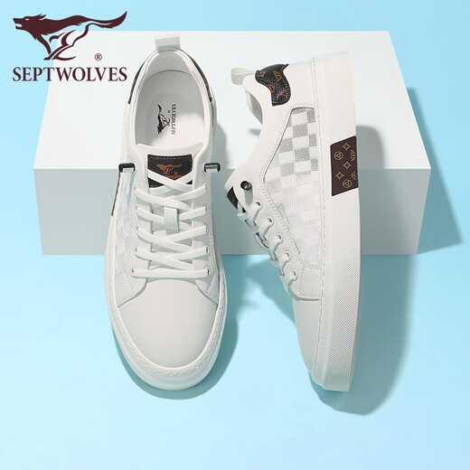 
Seven Wolves Classic Board Shoes Men Summer Men's Shoes 2025 New Casual Shoes Men's Versatile Sports Breathable Simple Little White Shoes Men White 9855 38