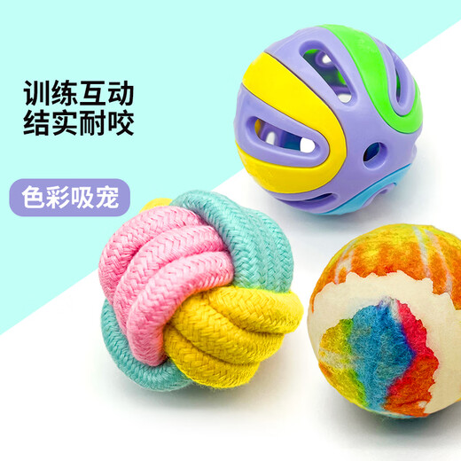 Zanpet Teething Dog Toy 3-piece Set Toy Golden Retriever Teddy Interactive Teething Relief and Bite-Resistant Dog Toy