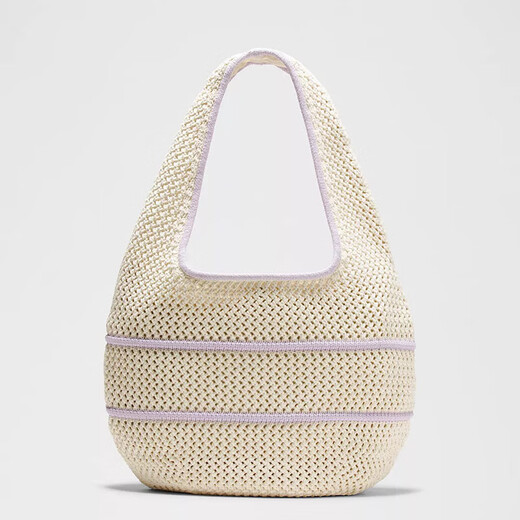 Lululemon Zitronen Sommer Monsun Gemüsekorb Bag Mode Frauenbeutel 25 neue Stil Baumwoll Häkelummelbetasche Handtasche Helle Farbe/Lavendelcreme Elfenbein/Lavendel 7l