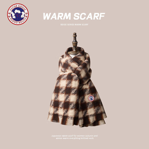 TutorGoose Herbst- und Winter neuer Stil Mode mailard Schal für Frauen in Winter Koreanische Version Einfaches Paar Retro warmer Schal Geburtstag Houndstooth Schal - Cafe Green