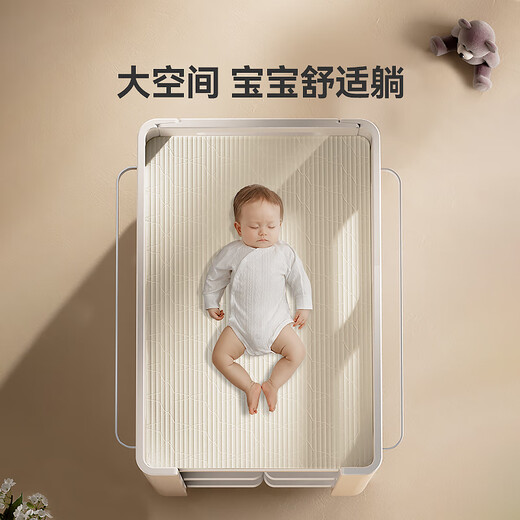 ABCMOKOO新品新品【重磅新品】贝迪尿布台婴儿护理台新生儿多功能可折叠 维米尔白+4D空气纤维床垫