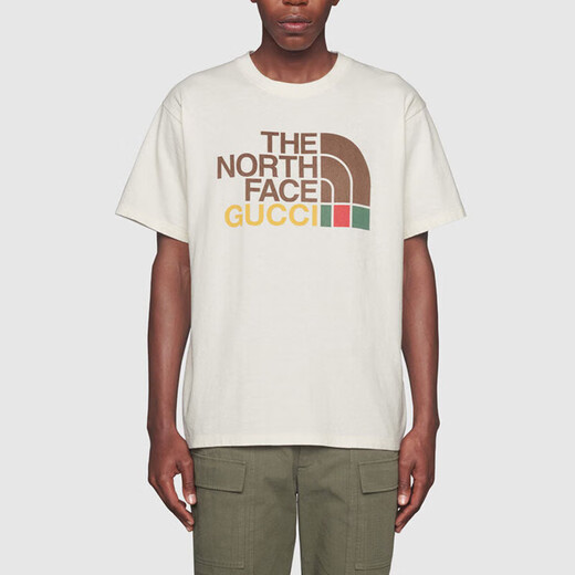 古驰（GUCCI）古驰T恤THE NORTH FACE Logo印花宽松圆领短袖节日送礼 象牙白 616036-XJDCL-9756 S