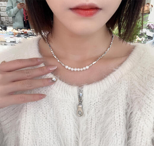 LZJV1105 Korea Dongdaemun Earlobe empfohlen Perlen Halskette High-End Colarbone Kette