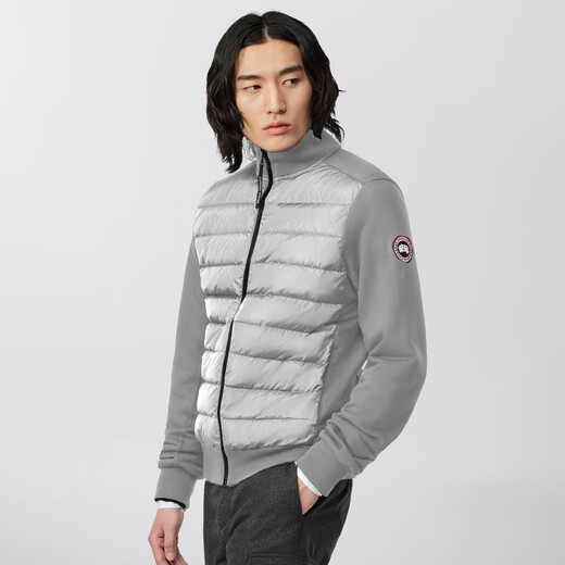 加拿大鹅（Canada Goose）HyBridge Huron男士全拉链羽绒针织夹克大鹅外套 6620M 9717 花灰石色 M
