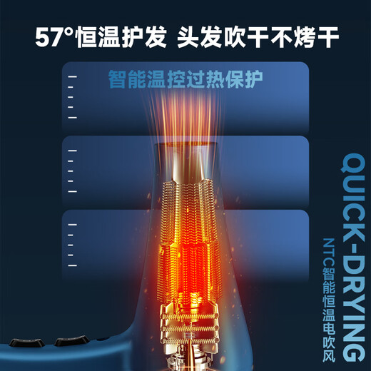 AUX barber shop dedicated 2000W hair dryer high-power home hair drying quick-drying hair dryer professional hair salon-grade negative ion hair care three-plug hair dryer with high wind power 100 million negative ion hair care three-plug high-power hair dryer