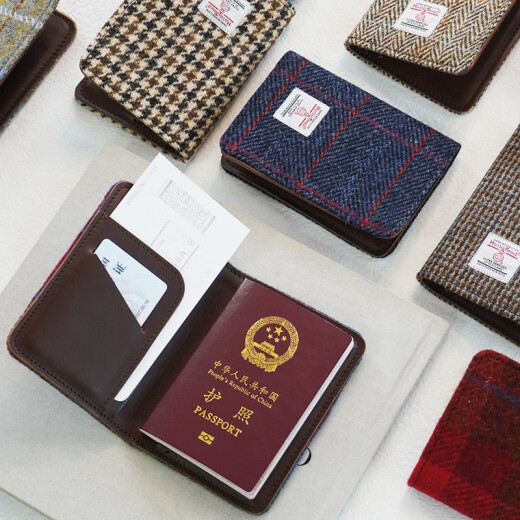 harris tweed Harris handmade passport clip travel multi-function portable air ticket certificate bag card bag Queen Mother Citizen