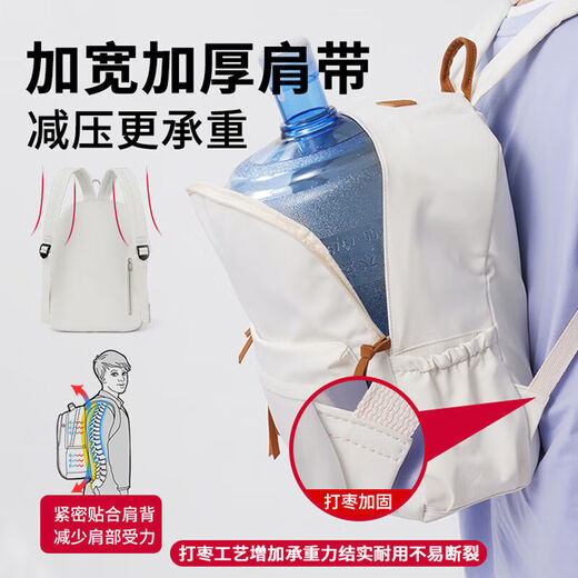 Huili Schoolbag para mujeres con mochila de gran capacidad para estudiantes universitarios de alto valor de secundaria y secundaria viajan a la computadora de computadora ligera mochila versátil Black + Sky-Summer Duck Colgante