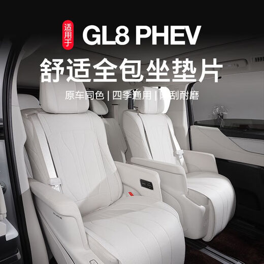 24 Modelle von Buick GL8, spezielle Sitzkissen, Plug-in-Hybrid-PHEV, Nappaleder, Vierjahreszeiten-Sitzkissen, Plug-in-Hybrid-Sitzbezüge, Autozubehör, Originalauto, weiße Sitzkissen, vordere und mittlere Reihen, 3 Reihen, 12-teiliges Set, Buick GL8 New Energy/Modelle 2024–2025, 3899