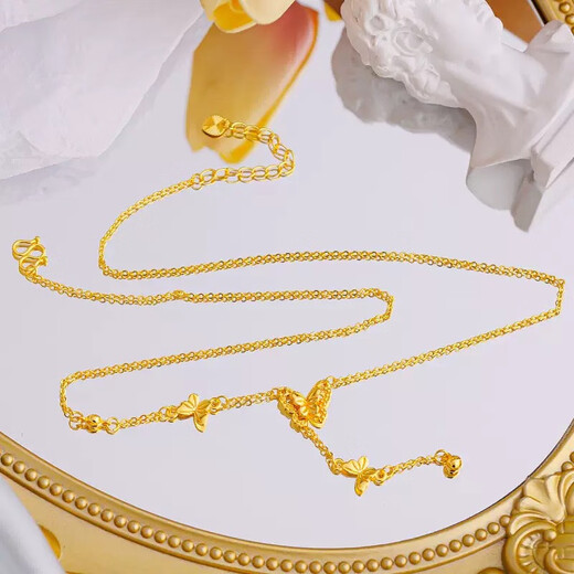 Only double national style 18k gold new Chinese style ancient method high quality sparkling fairy disc necklace women's light luxury super flash clavicle chain pendant sparkling fairy disc necklace
