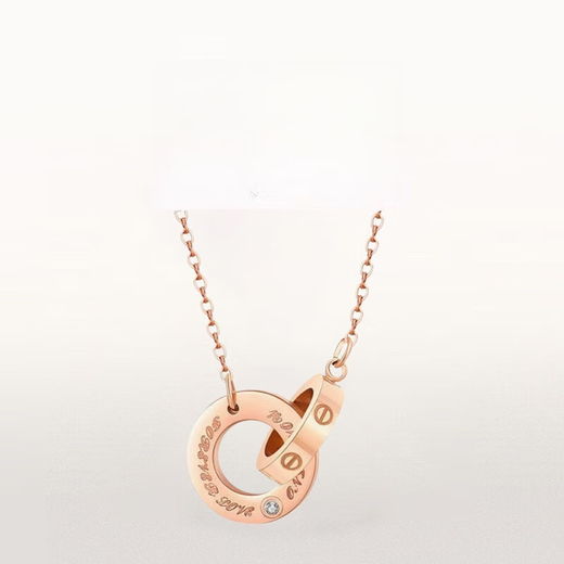 YIBIY Seiko titanium steel inlaid real diamond necklace small waist OXL020 necklace clavicle chain rose gold diamond pendant OXL020 necklace