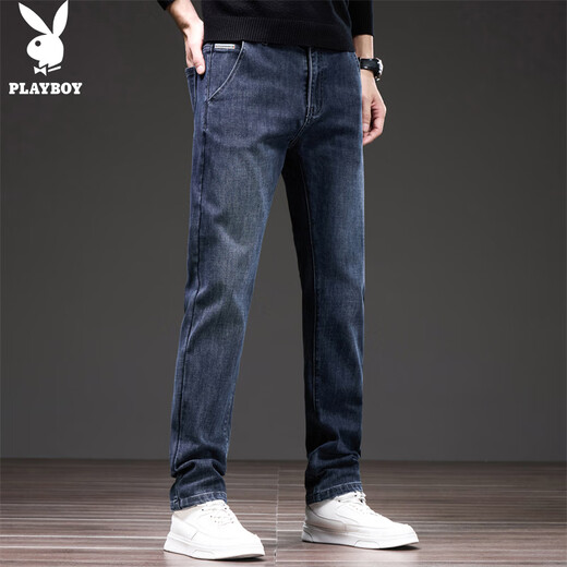 Playboy (PLAYBOY) jeans men's pants men's autumn and winter casual pants men's straight slim high-end trousers