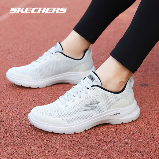 斯凯奇（Skechers）男鞋夏季新款黑武士网面透气跑步鞋子男轻便舒适减震运动鞋健步鞋 白色/黑色6625（一脚蹬） 42
