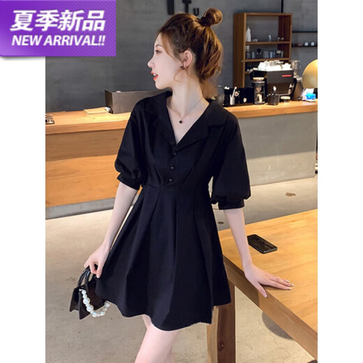 啄木鸟小个子收腰显瘦气质冰丝连衣裙女2025新款短裙子女夏季感小黑裙 6622玫瑰碎花 L 建议105斤左右
