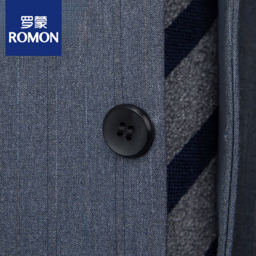 Luo Meng Groom's Suit Korean Style Business Slim Wedding Dress Groomsmen Casual Suit Men's Three-piece Suit 2266 Blue Gray Two-piece Suit 3XL 190