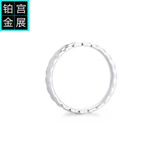 Gongzhan platinum wheat ear ring for women, simple and generous genuine pt950 platinum ring closed versatile index finger ring for men new style pt950 platinum wheat ear ring about 4.8 grams No. 8 ring