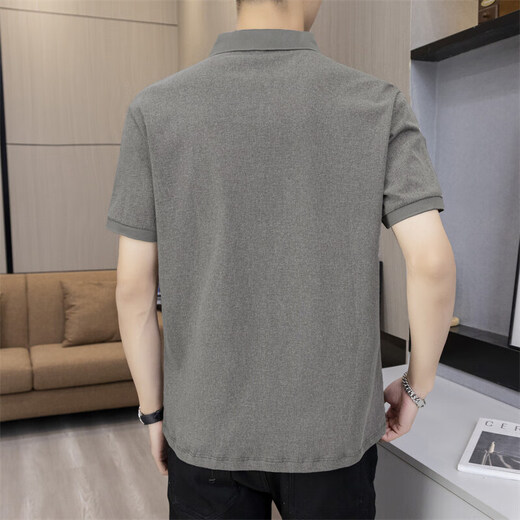 皮尔卡丹（pierre cardin）轻奢重磅纯棉简约polo汗衫短袖男款t恤男装夏季新款休闲体恤 K12202卡其色 M