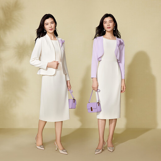 Pink Blue Garderobe [Yu Mengdie] 2025 Sommer neuer Handdekorated ein Länge weißes Porzellanhülsenkleid für Frauen 552L688 Vanilleapricot xl