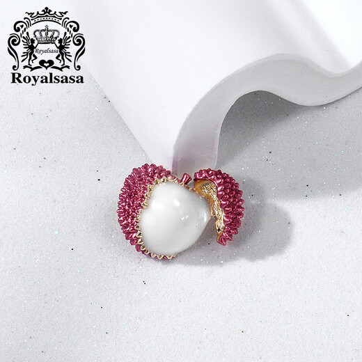 Royal sasa royal sasa cute concubine smiles lychee small brooch women's anti-exposure buckle high-end suit accessories pin