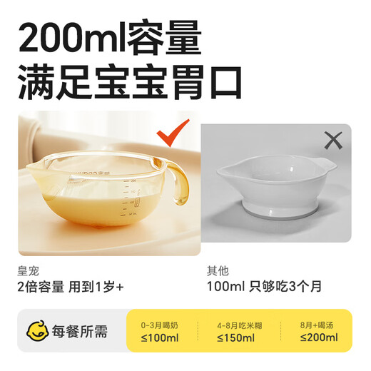 皇宠婴儿辅食碗新生儿碗宝宝专用喂水喂奶硅胶软嘴吃米糊PPSU碗