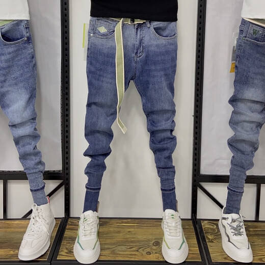 GTYUWVG Jeans de style coréen masculin Slim Elastic Slim Casual Trendy Ripped Spirit Spirit Young Man Handsome Pantal
