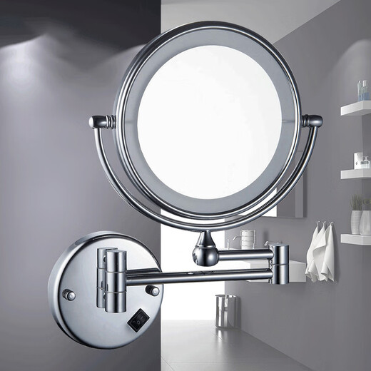 LED light fill light mirror folding dressing and beauty mirror cosmetic mirror bathroom 3 times magnification mirror portable high-definition chrome-plated concealed/surface mounted