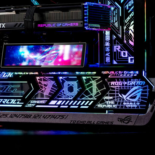 华硕（ASUS）ROG HYPERION GR701 创世神机箱 双C口优化版 铝合金X骨架/全塔机箱/支持EATX主板/双420水冷 磁吸灯板4件套（不含机箱送集线器）