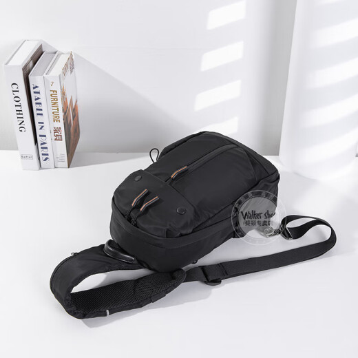 Walker Shop Bast Bag Men [Spinning Oxford résistant à l'eau] 2025 Nouveau sac à bandoulière de grande capacité à la mode à la mode Petit sac à dos noir Small (hauteur 33 * Largeur 21 * Épaisseur 10cm)