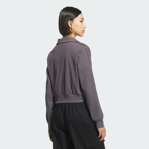 阿迪达斯 （adidas）三叶草系列 女 RIB CLLAR FZ 针织外套 KB5446 深灰色  XS 