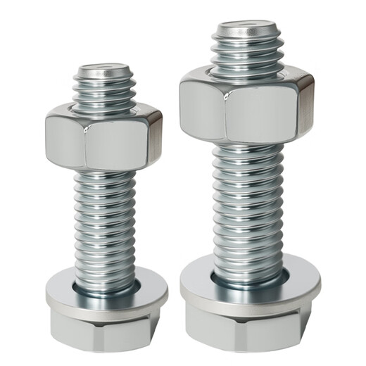 Fujiandu galvanized external hexagonal bolt set screw flat washer washer nut combination bolt 8.8 grade medium carbon steel M8*30 (30 sets)