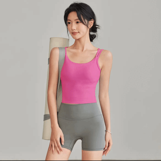 Shantou Lincun Pilates Top Suspender Summer Yoga Sports Vest Spandex Lined Moisture-wicking Breathable Women's Fitness Clothing Black L Recommended 111-124Jin Jin equals 0.5kg