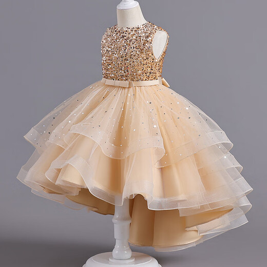 Vestido de cola hinchado de verano de la princesa Yu Yu 3-14 años