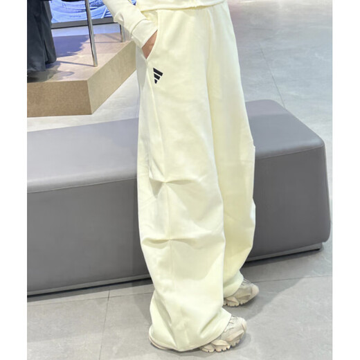 Adidas (adidas) Nuevos pantalones de pierna ancha suelta pantalones informales de tejido de punto Jw9721 marfil blanco jw9721 s