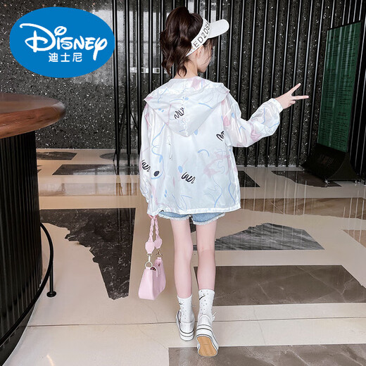 Disney Girls Sun Protection Clothes Summer Children's Light Regular 2025 New Breathable Ice Silk Air Conditioning Shirt for Big Girls and Little Girls Yellow 150