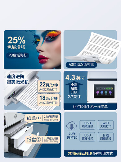 HP OMEN9730彩色A3打印机复印一体机连供喷墨A4自动双面无线办公7740 9720升级版大容量可视墨仓 可打 官方标配 墨盒国行通用