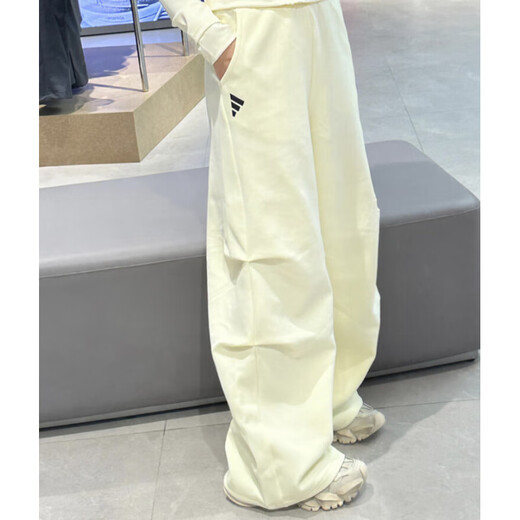 Adidas (adidas) Nuevos pantalones de pierna ancha suelta pantalones informales de tejido de punto Jw9721 marfil blanco jw9721 s