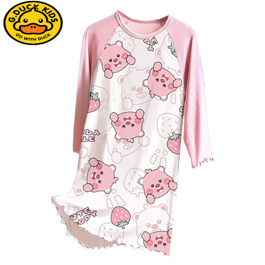 G.Duckkids Children's Pyjamas 2025 Nouveau printemps et automne Modal Big Children Girls Nightgown Longs à manches à manches à manches à manches longues Little Girl 2M - PROS 12189 TIGLE 16 TIME (140-150) CM