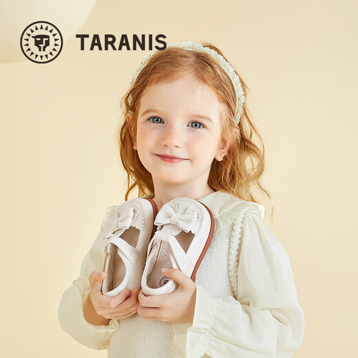 Terranis Spring Girls' Small Leather Shoes Baby Soft Soled Toddler Shoes Children's Princess Shoes Size 22