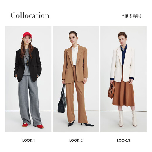 纳维凯尔意大利小帆船女士通勤休闲西服简约利落西装外套2331804506 灰XL