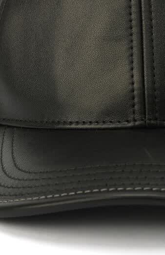 Coach Women's Leather Baseball Cap, Black, XS - S Black XS - S