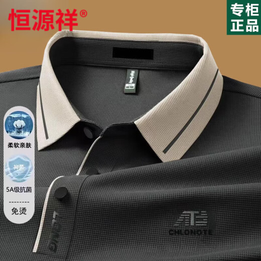 Camiseta Hengyuanxiang Camisa de manga larga para hombres para hombres 2025 Spring and Autumn Fino de mediana edad Camisa de la base de la solapa de mediana edad Autumn Top 16823 Light Green 2XL 180 [recomendado 155-170Jin [Jin equivale a 0.5 kg]]