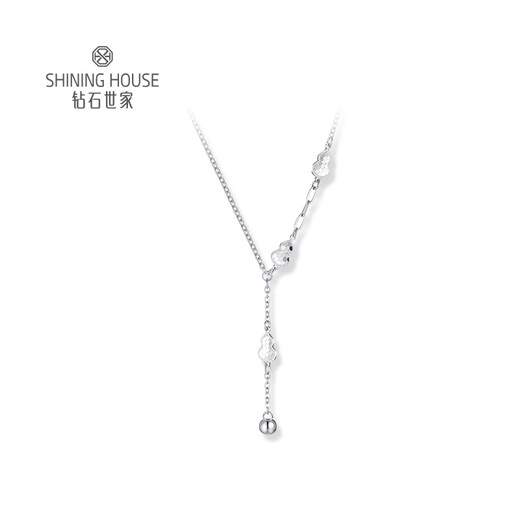 Diamond Family PT950 Platinum Necklace Gourd Platinum Tassel Necklace Fulu Good Luck Holiday Gift for Girlfriend Platinum Necklace Approximately 4.45g