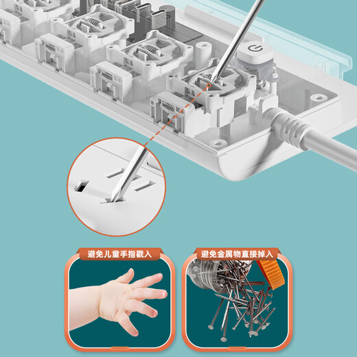 La prise de protection contre la foudre entièrement en cuivre peut grimper au mur multi-fonctionnelle multi-usages avec port USB à charge rapide avec câble E5 avec 4USB + 2PD 4,8 mètres