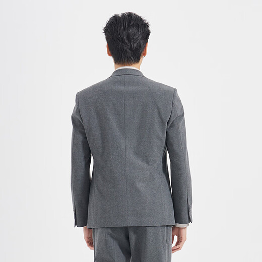 Lilang Youth Business Men's TR Blended Suit Men's Solid Color Elastic Easy-Care Formal Suit Three-piece Medium Gray (1SA) 175A