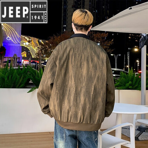 JEEP SPIRIT jacket men's spring and autumn 2025 new jacket thin tops for teenagers casual workwear jacket K15832 white gray M