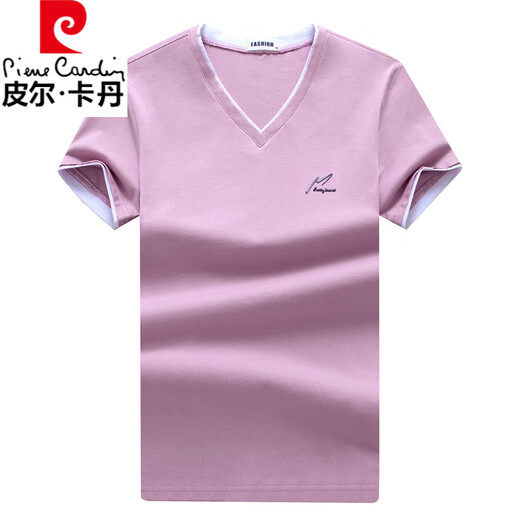 皮尔卡丹（pierre cardin）V领2025纯棉短袖男t恤男装运动休闲体恤中国风潮流大码简约打底衫 白色691款 M 90-115斤