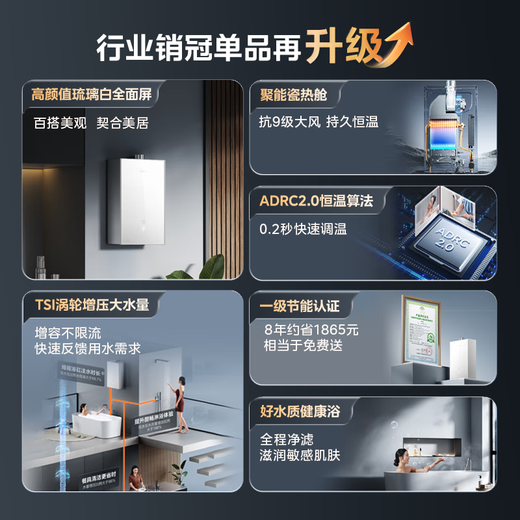 Midea MK6A series 16-liter gas water heater natural gas energy-saving strong booster water servo constant temperature large water volume JSQ30-MK6A Max national subsidy 15%