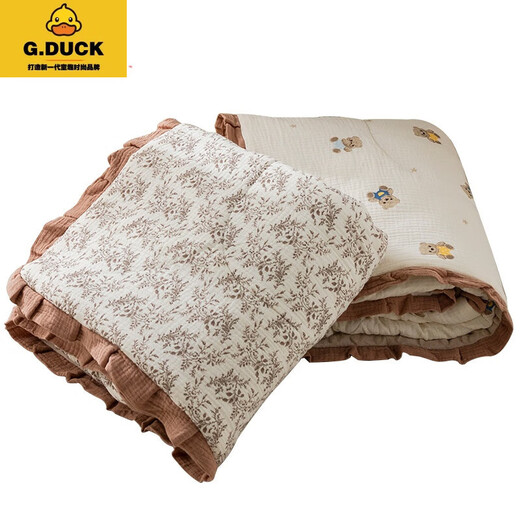 G.DUCKKIDS baby blanket beanie velvet comfort quilt pure cotton gauze blanket universal for all seasons children kindergarten nap quilt colorful dots 100*100CM